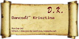 Dancsó Krisztina névjegykártya