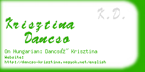 krisztina dancso business card